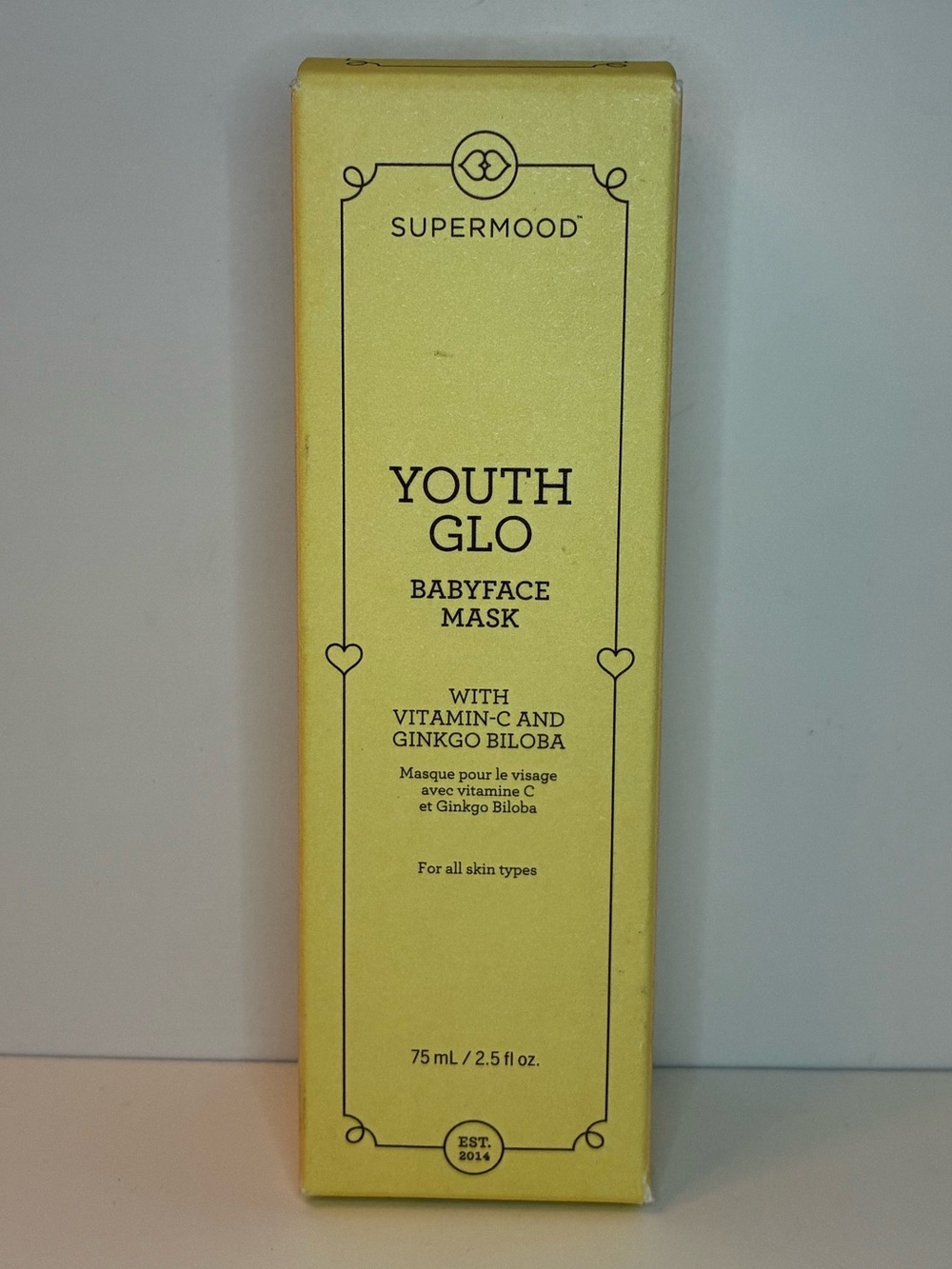 Supermood Youth Glo Babyface Mask w/ Vitamin C & Ginkgo Biloba Full Size SEALED